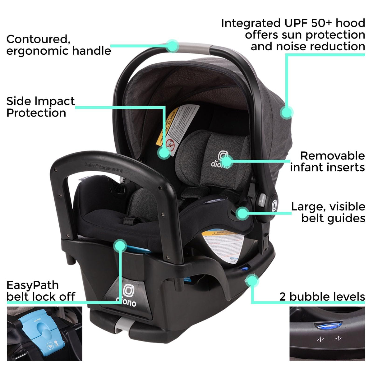 Infant Car Seat and Base, Rear-Facing 4-30lbs, Black M773818