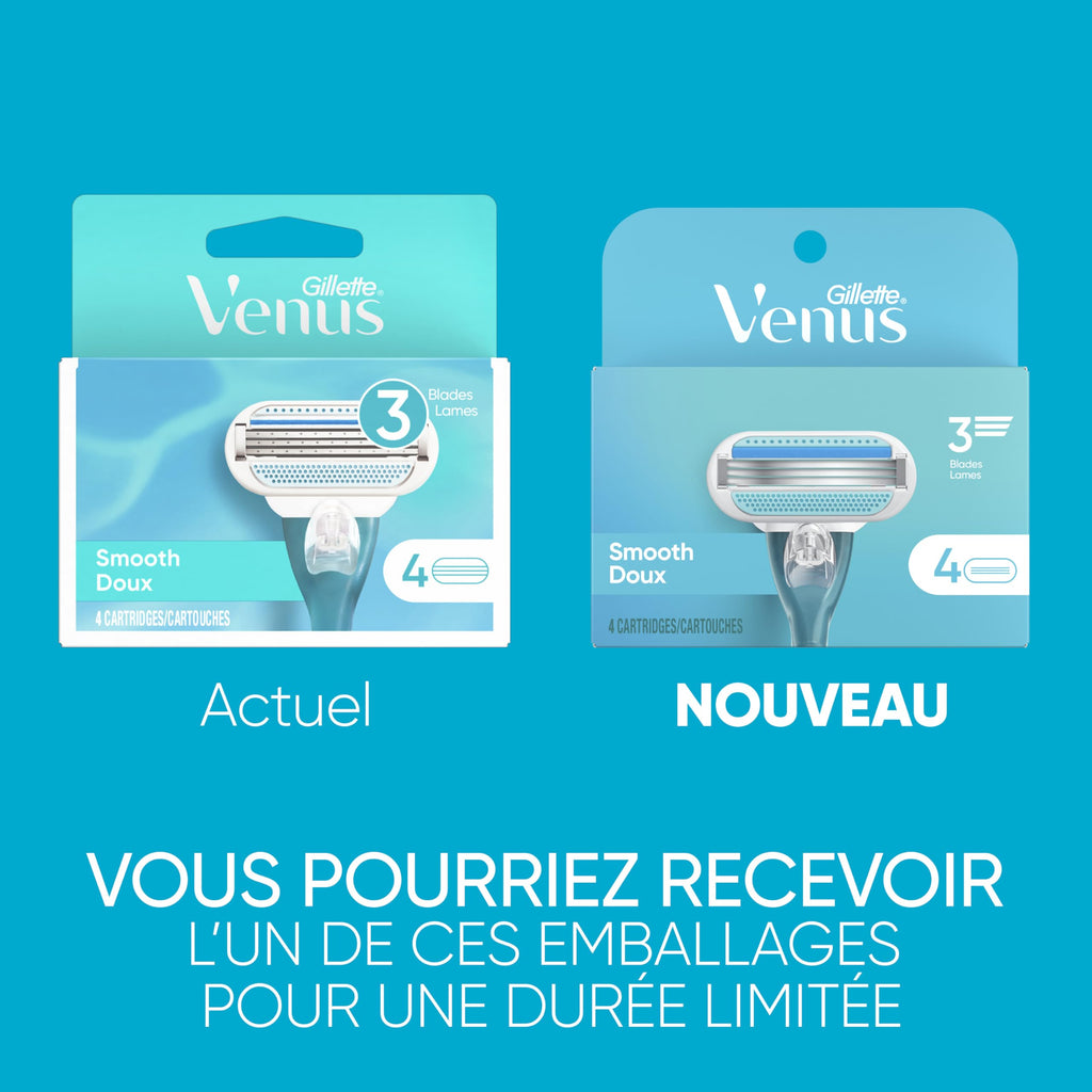 Women's 3 Blade Razor Refills, 4 Count B322375
