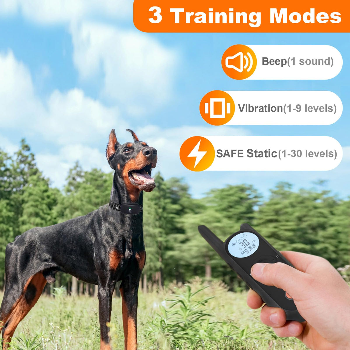 Wireless Dog Fence for 2 Dogs with Training Collar V38054