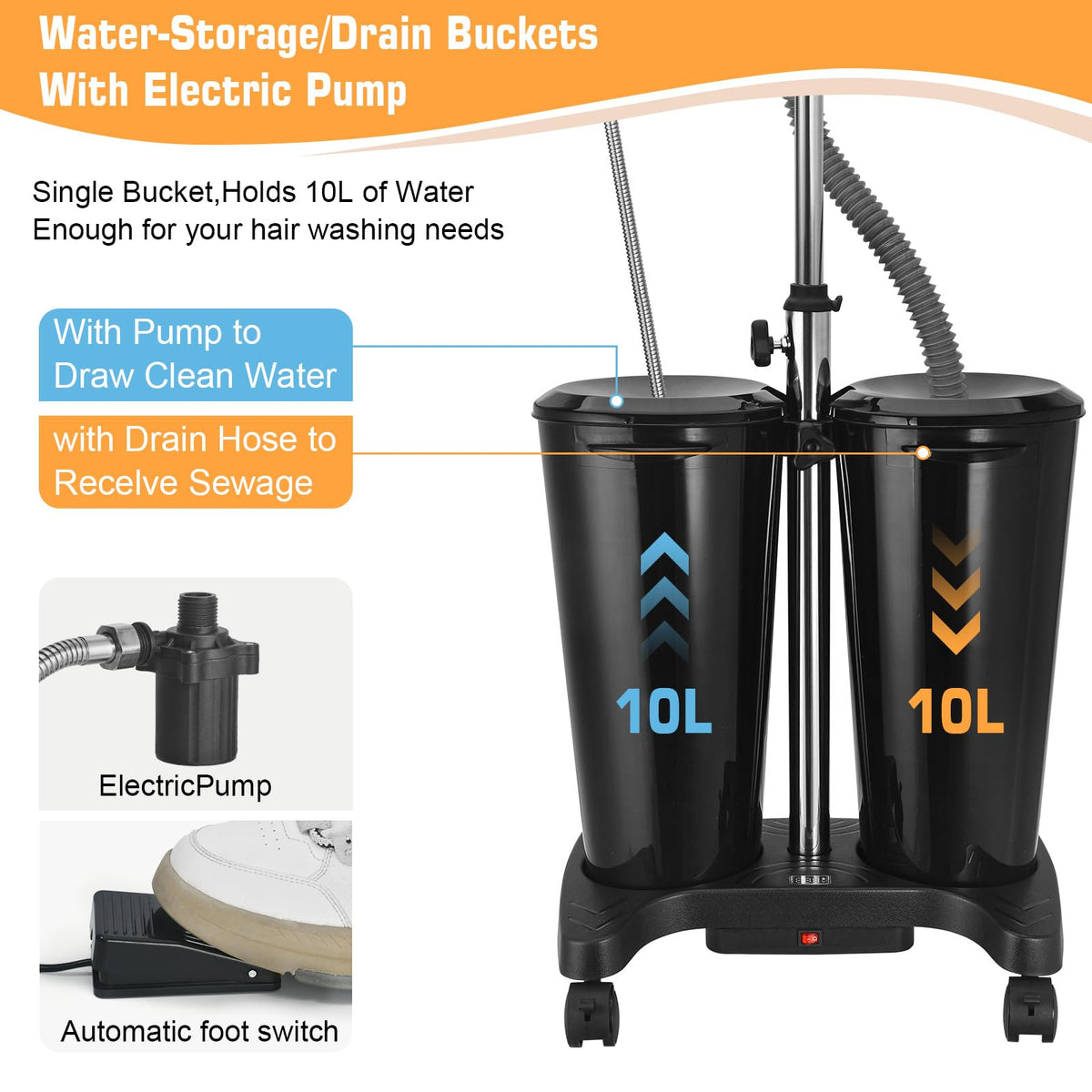 Portable Shampoo Bowl with Electric Pump G777830