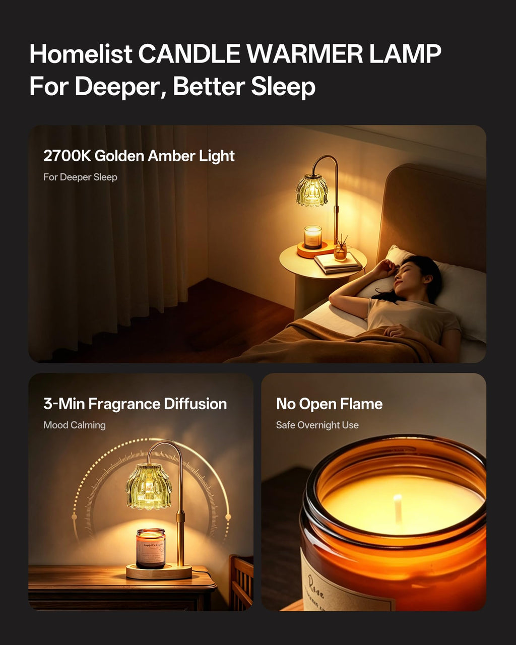 Adjustable Height Green Candle Warmer Lamp U88725