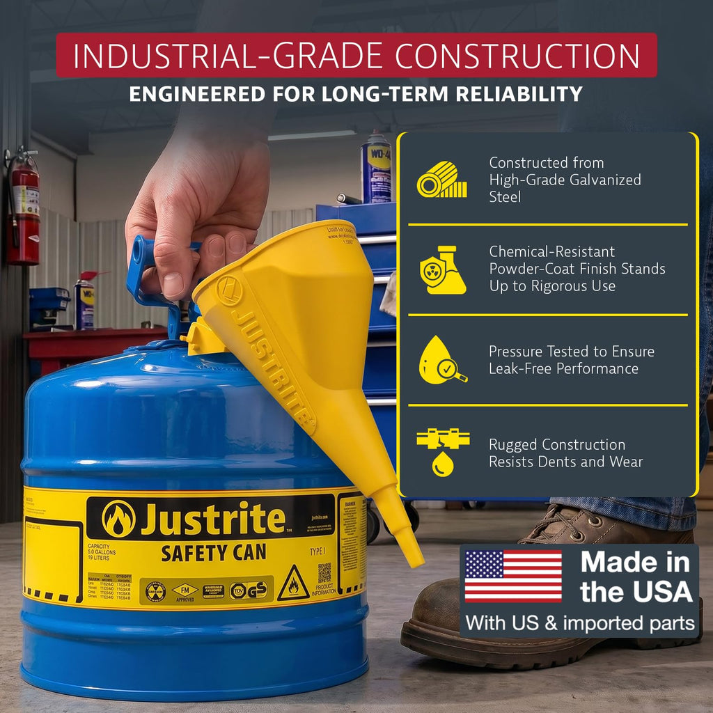 Blue Galvanized Steel Kerosene Safety Can E40454