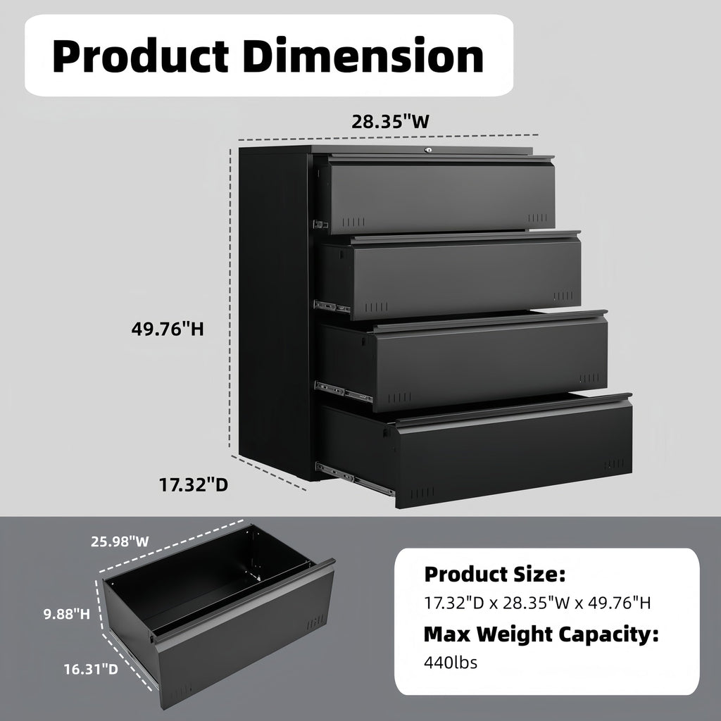 4 Drawer Metal File Cabinet with Lock Z82792