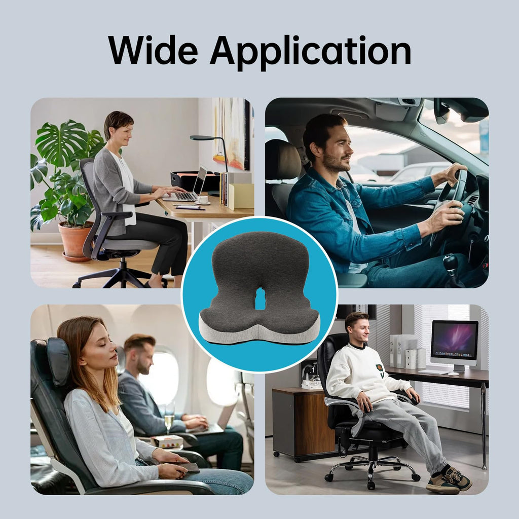 L-Shaped Memory Foam Seat Cushion with Back Support Q8224