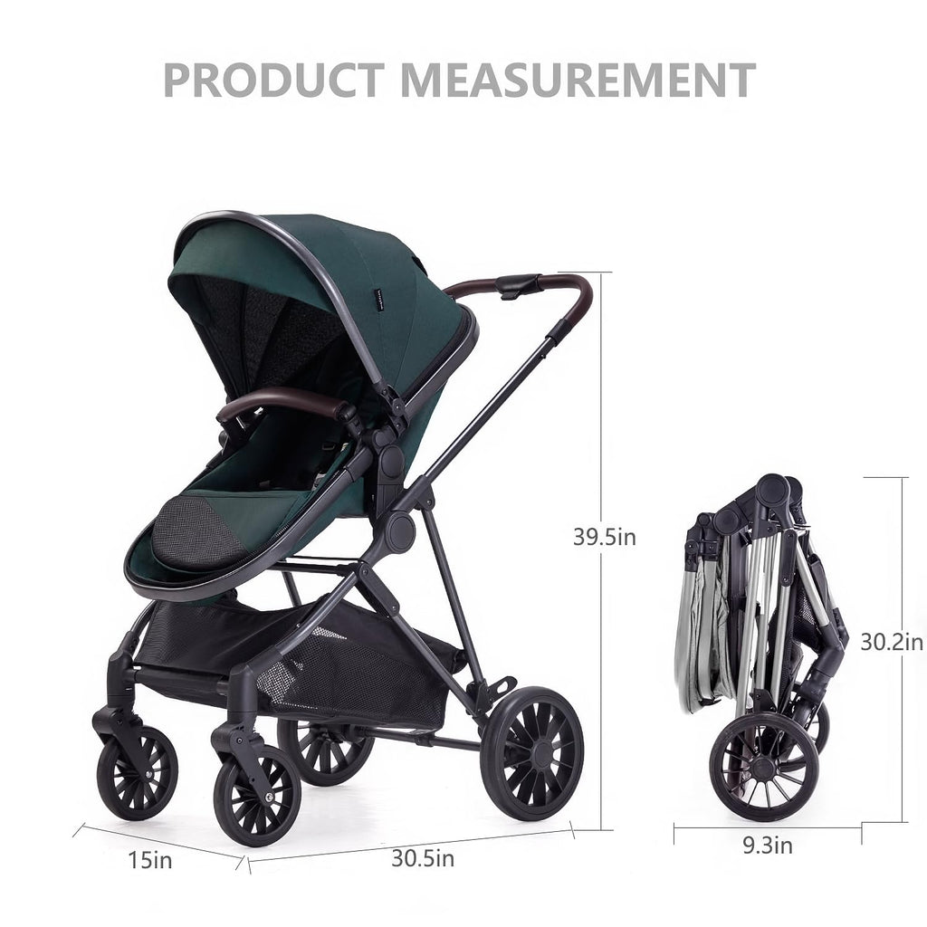 2 in 1 Convertible Reversible Seat Foldable Aluminum Alloy Stroller O32709