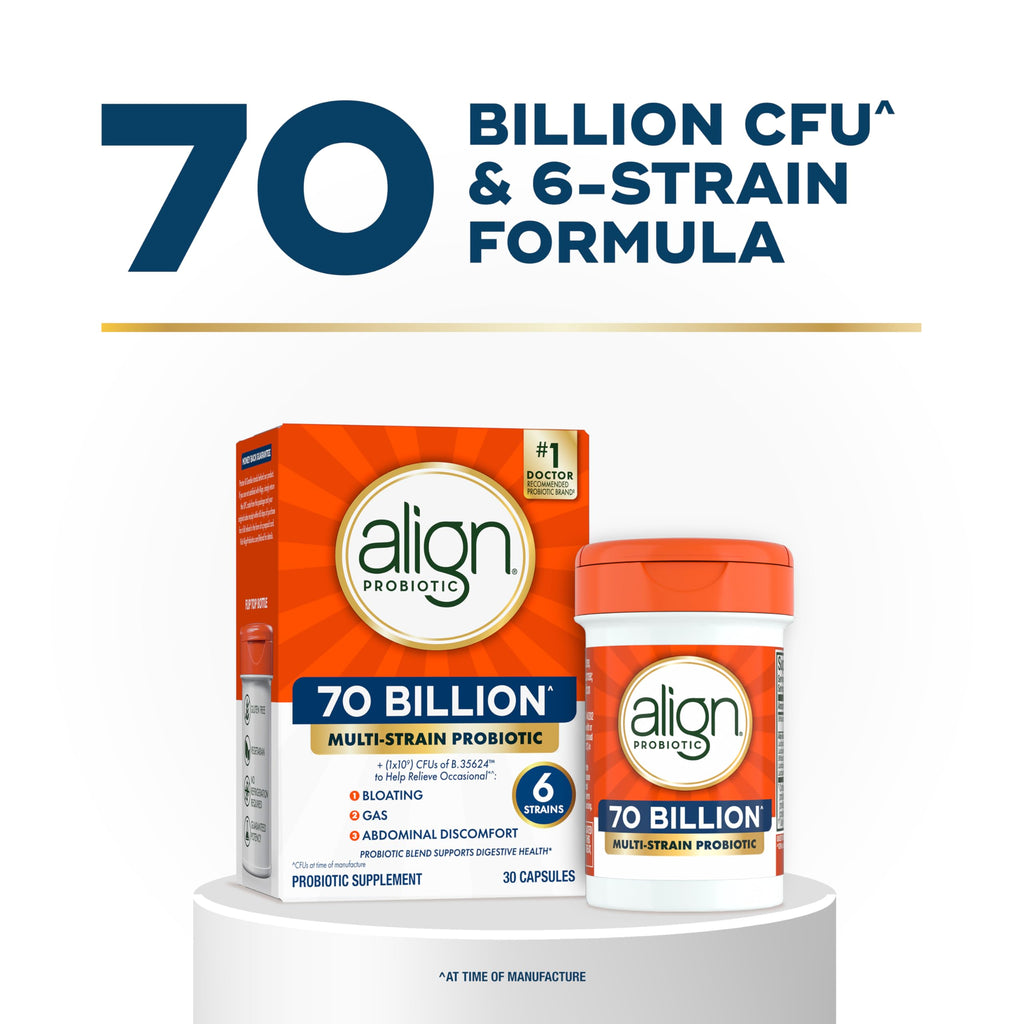 70 Billion CFU 6 Strain Blend Probiotic 30 Capsules P1622