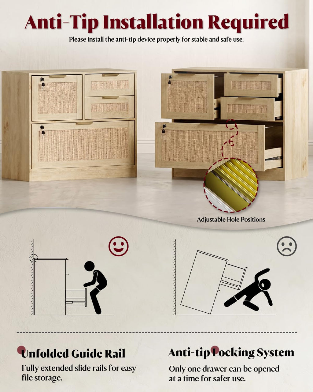 4 Drawer File Cabinet with Lock Q864