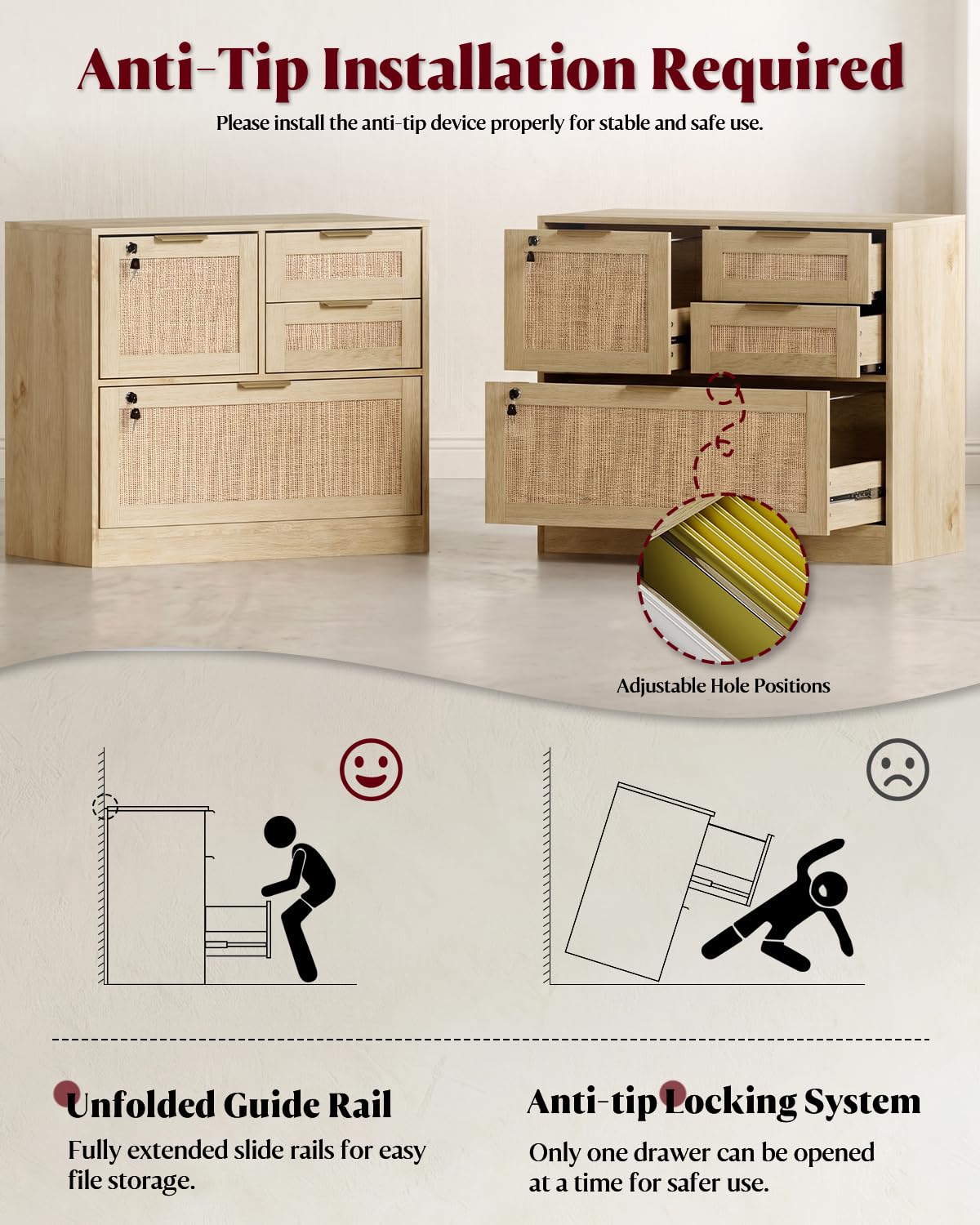 4 Drawer File Cabinet with Lock Q864
