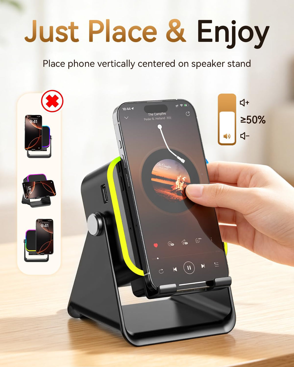 Wireless Induction Speaker with Phone Stand F200
