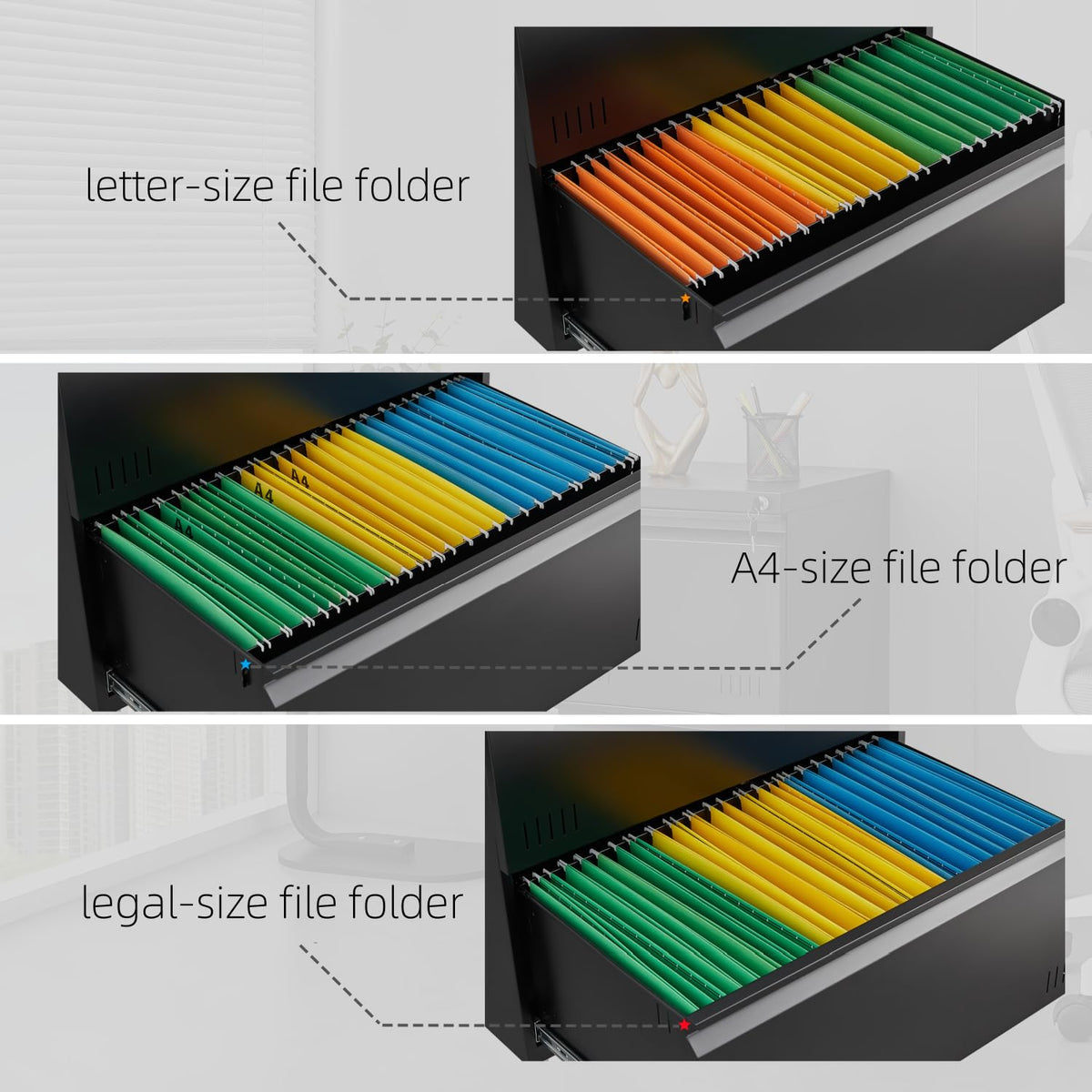 4 Drawer Metal File Cabinet with Lock Z82792