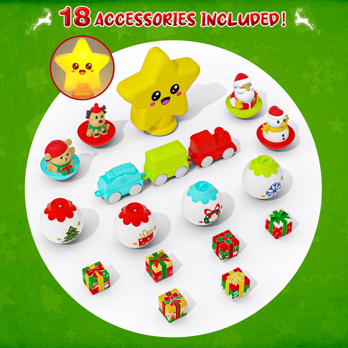 Light Up Musical Christmas Tree Toy Set with Ornaments O5643