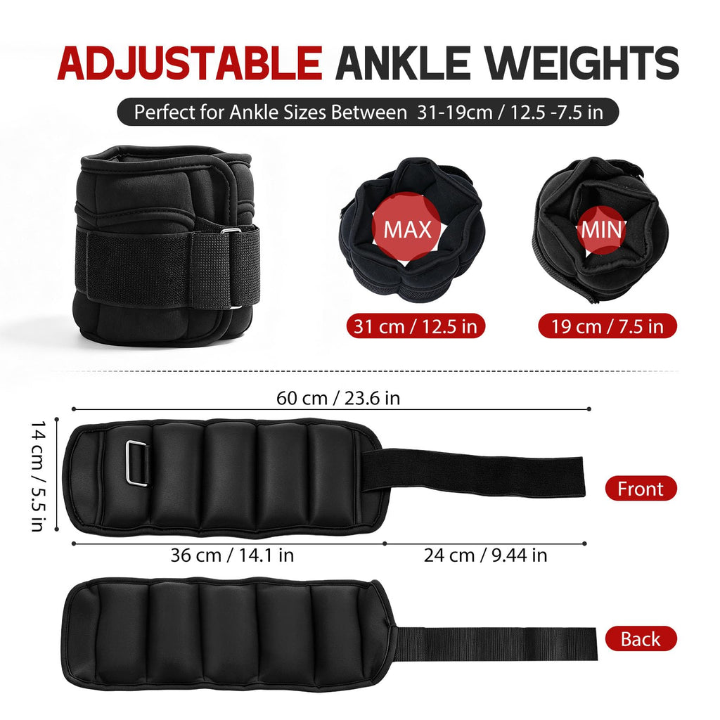 Adjustable 10 lbs Ankle Weights Set S818