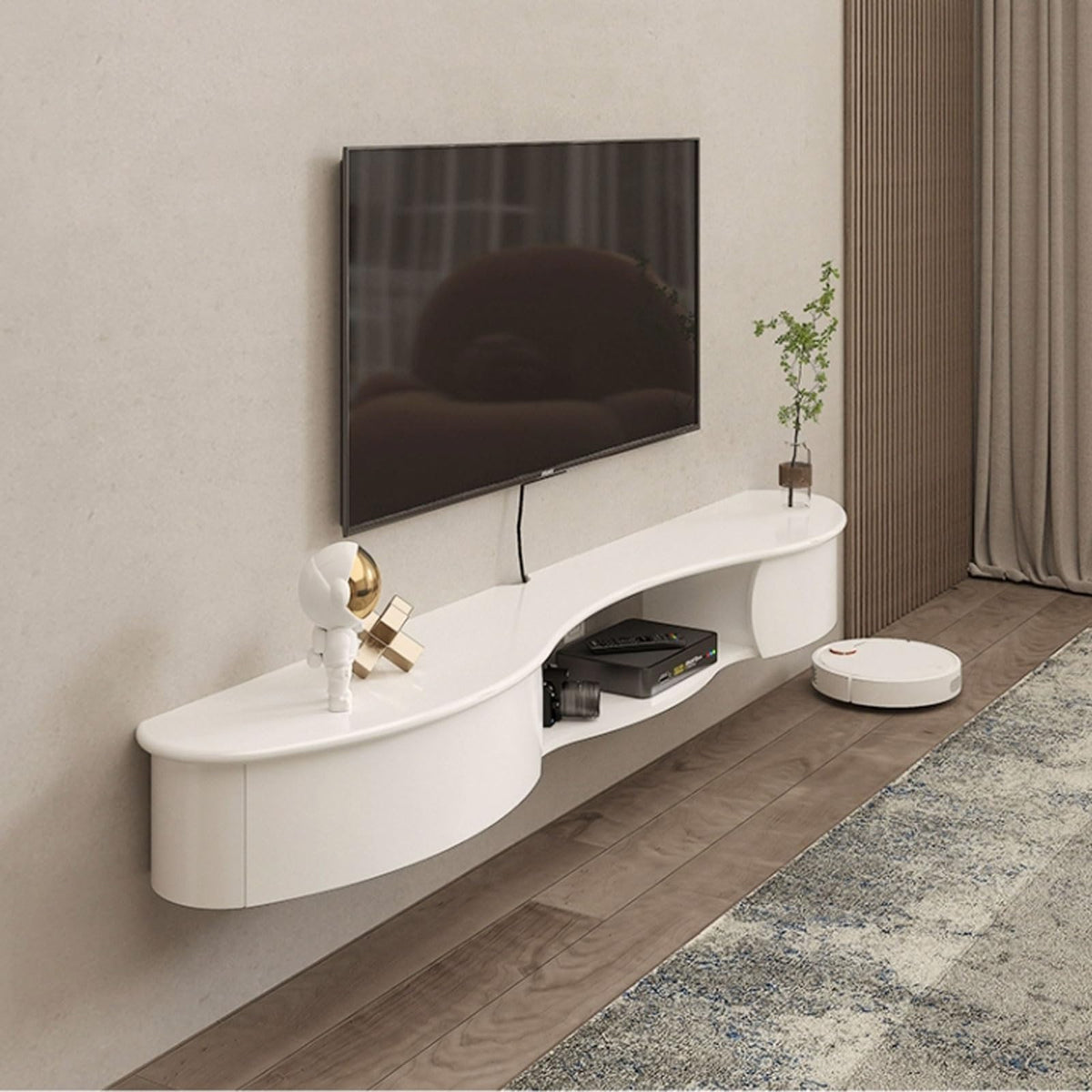 67'' Wall Mounted TV Stand with Drawers and Open Storage Shelf B342397
