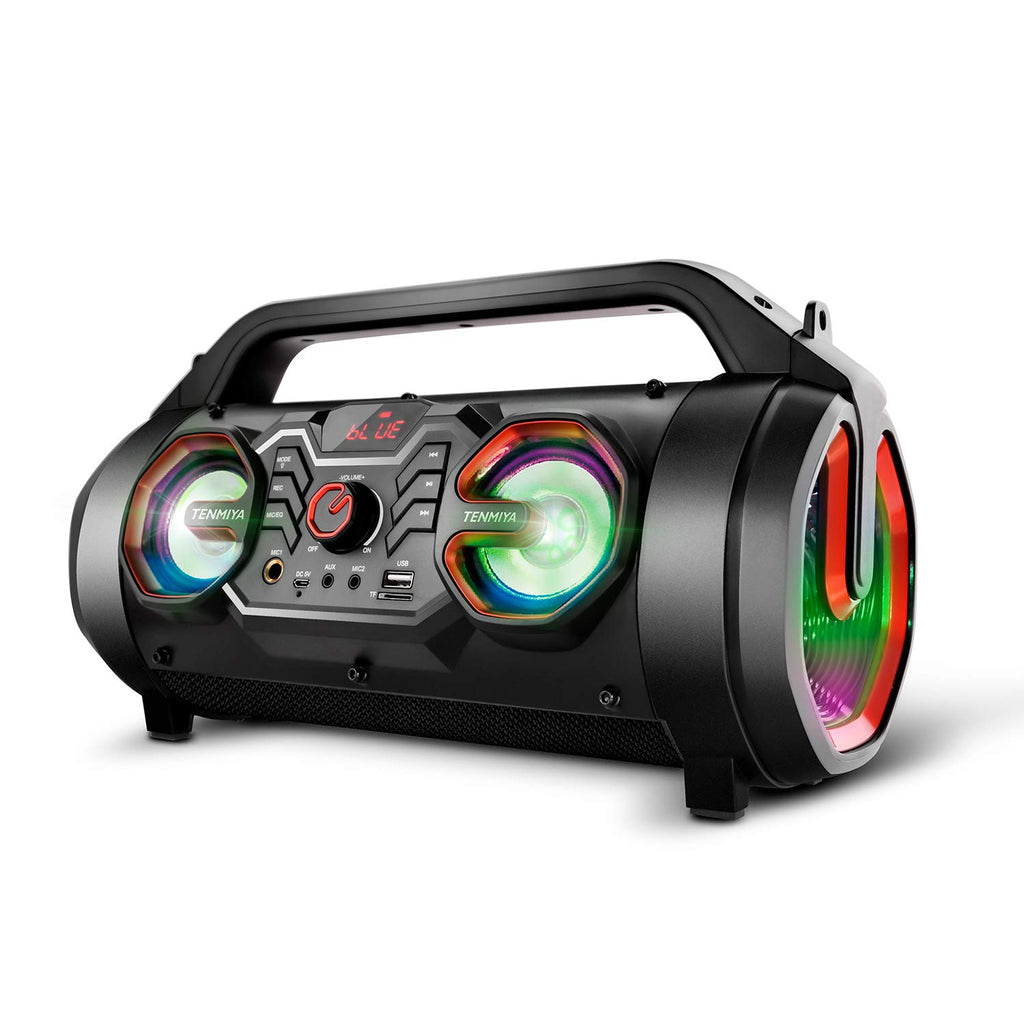 Portable Bluetooth Speaker with Subwoofer, FM Radio, RGB Lights, 30W Q8652