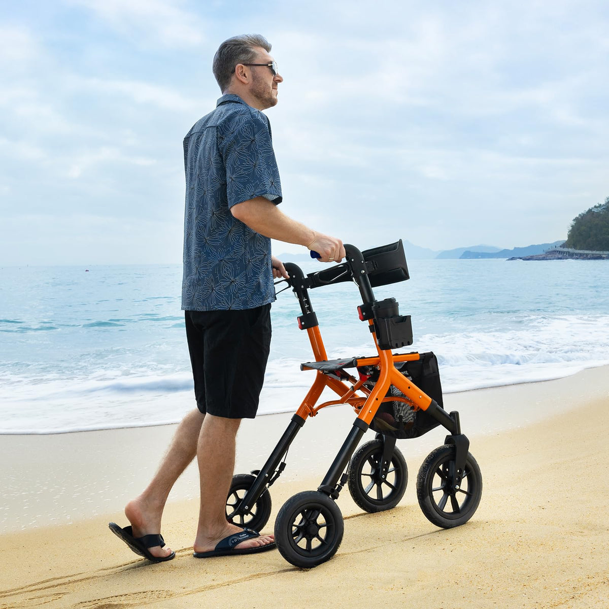 Tall Foldable Walker with Seat J51390