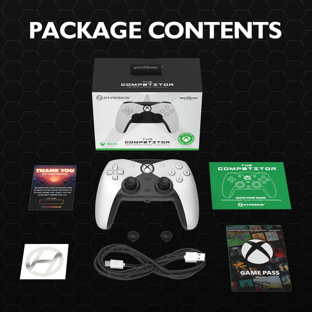 White Wired Controller with Hall Effect Joysticks O70145