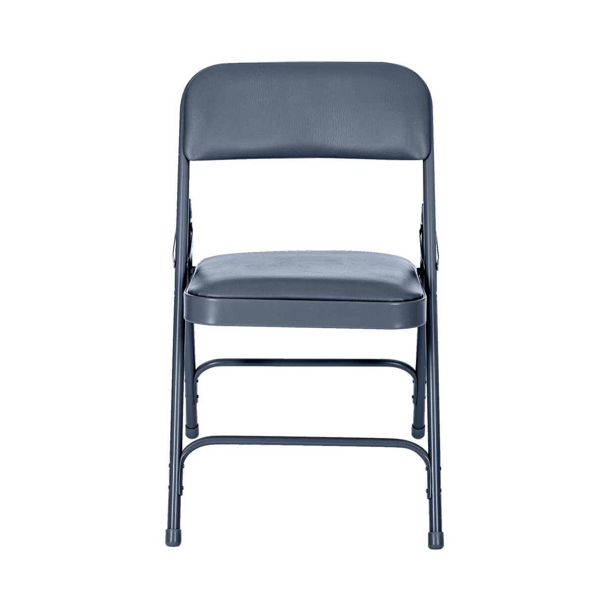Blue Vinyl Cushioned Folding Chairs with Steel Frame, 4-Pack I556374