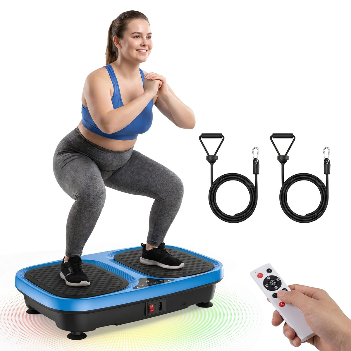 Vibration Plate Exercise Machine with Pull Ropes Q925660