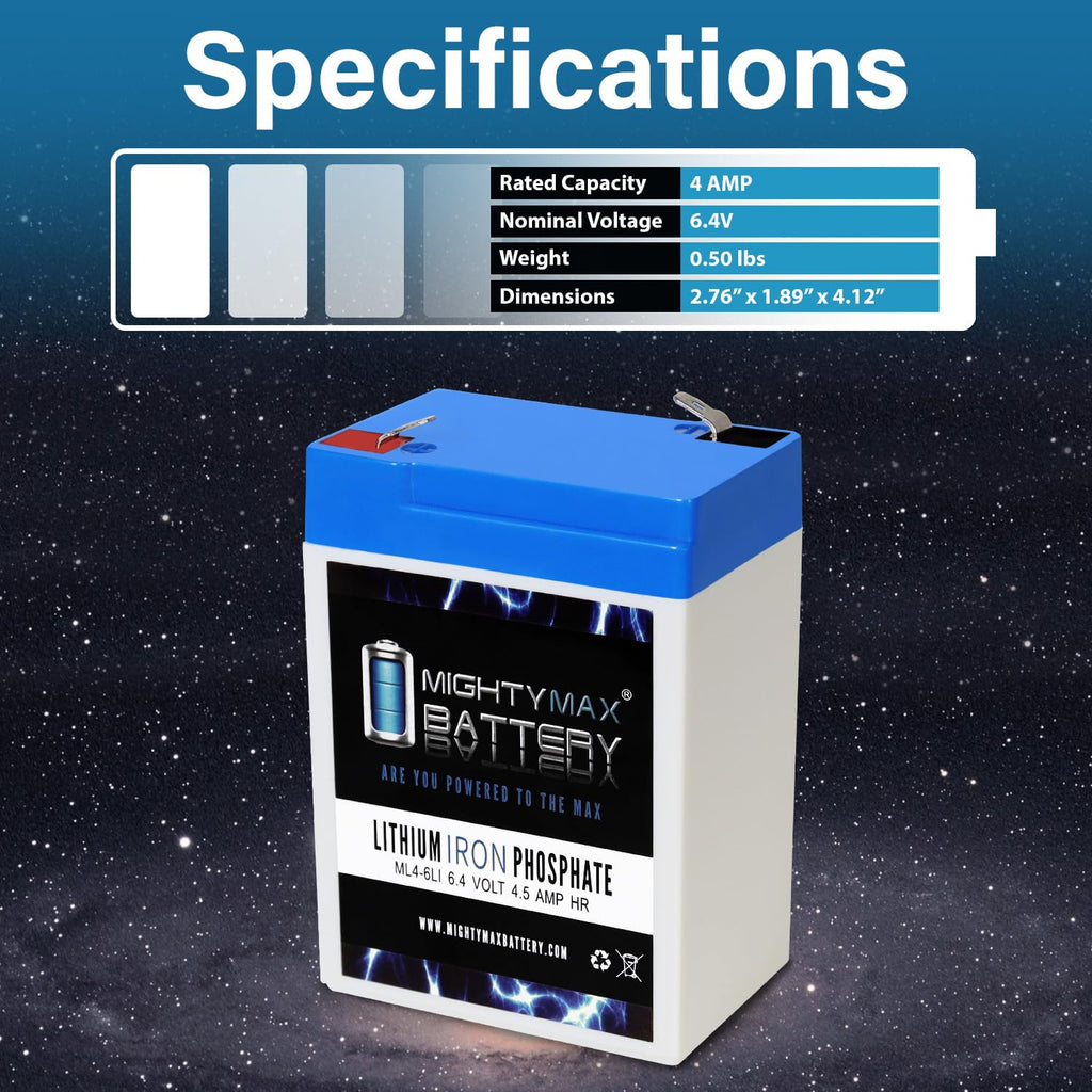 6V 4.5AH Lithium Replacement Battery A379299