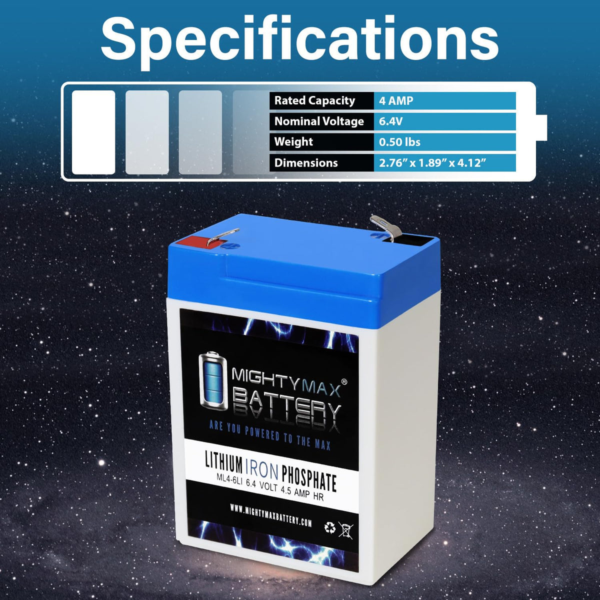 6V 4.5AH Lithium Replacement Battery A379299