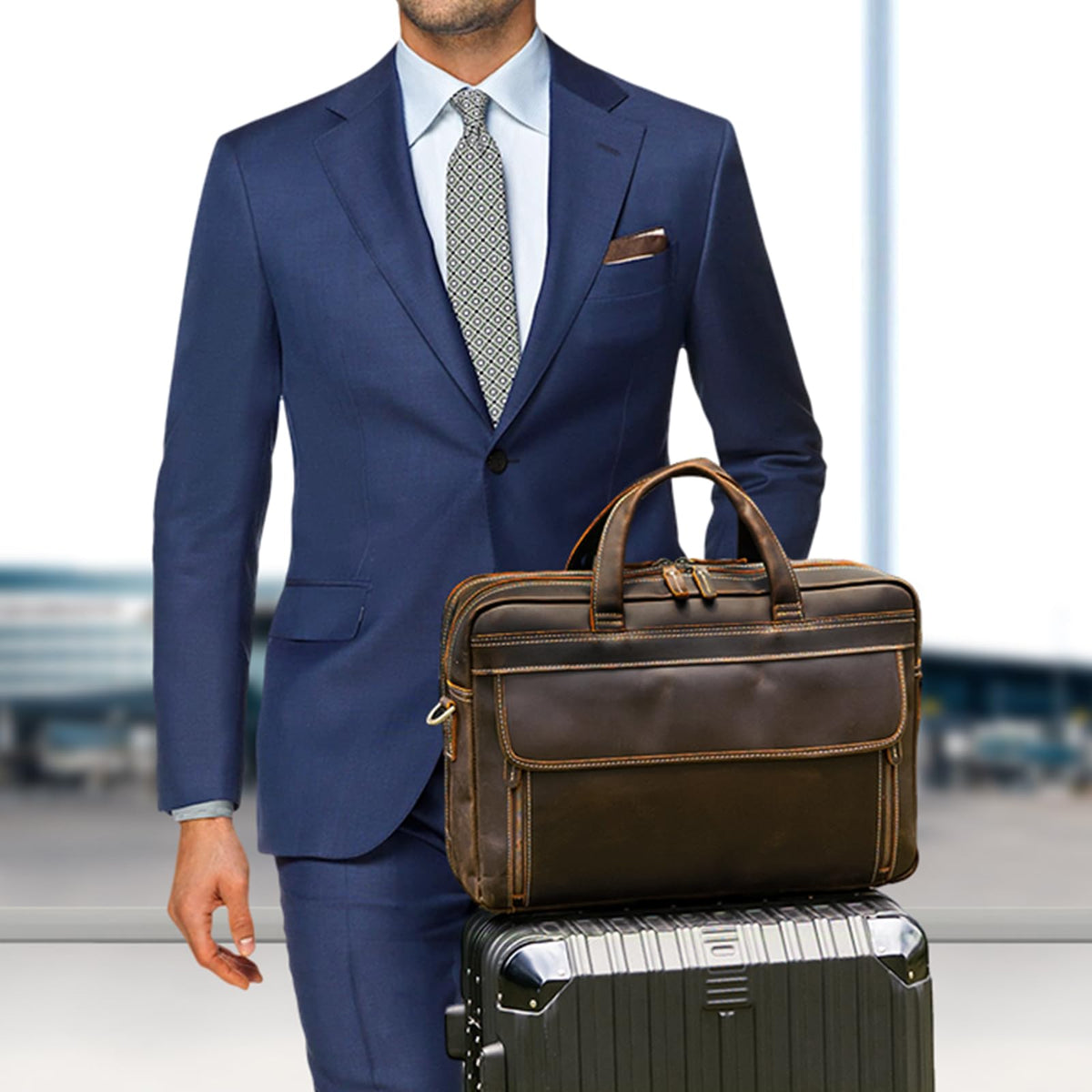 Leather Laptop Briefcase R6434