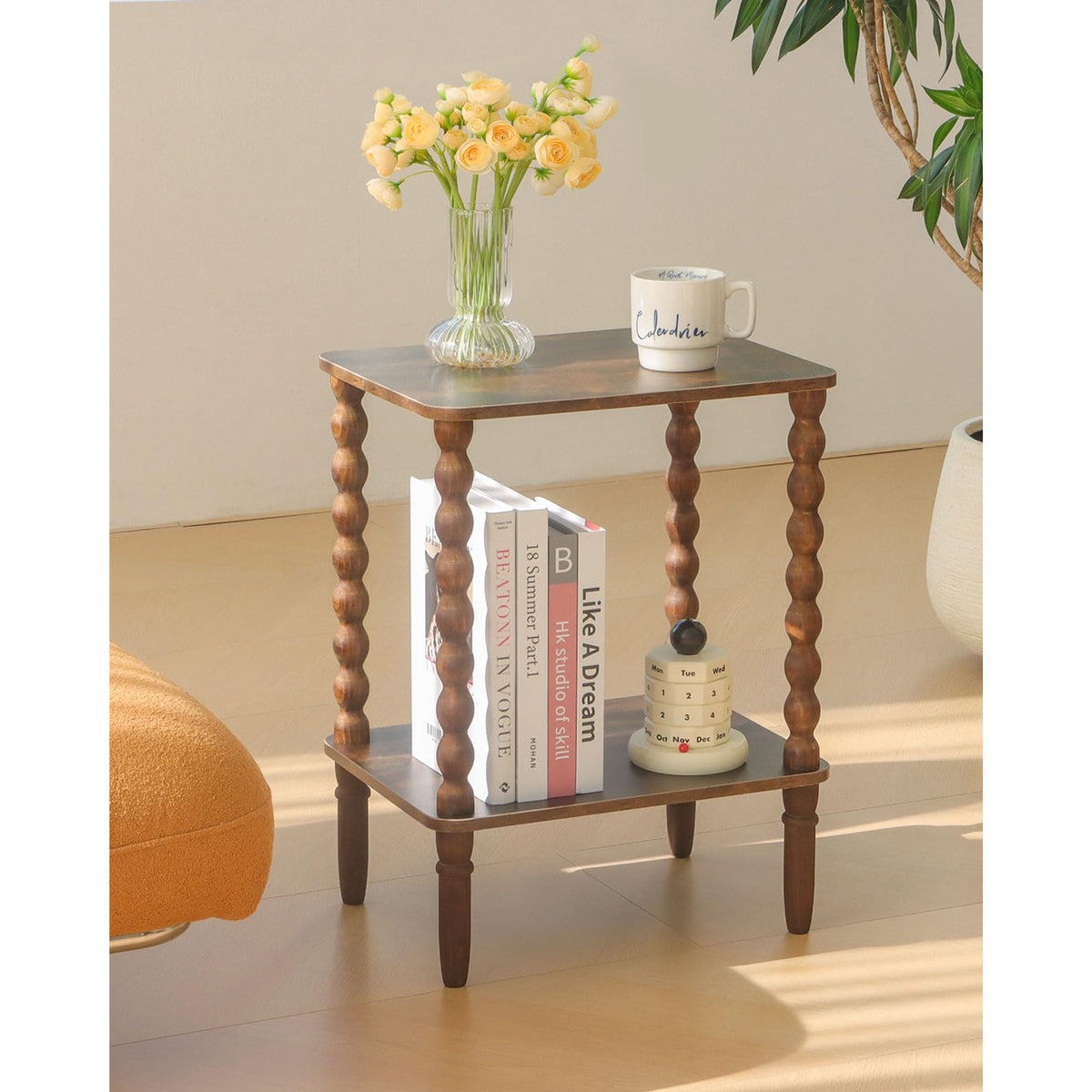 Side Table with 2-Tier Shelf F9225