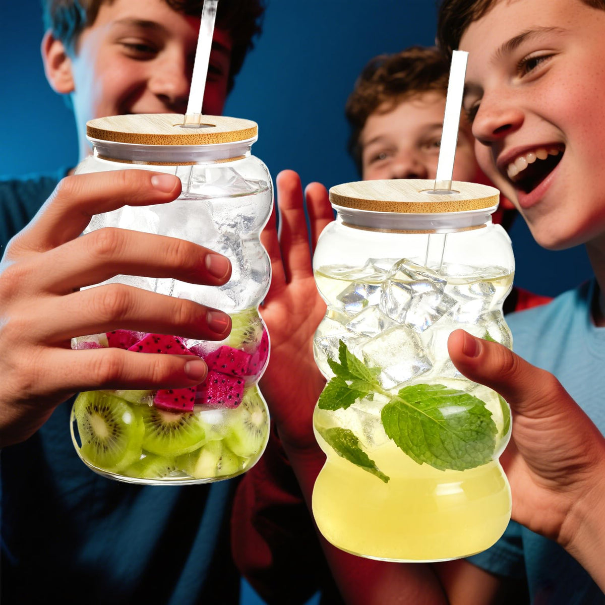20oz Reusable Clear Plastic Tumbler with Lid and Straw, 6 Pack Q5249