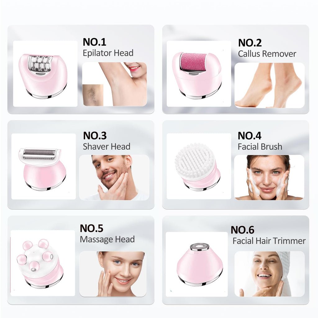 6 in 1 IPX7 Waterproof Rechargeable Epilator Z2239
