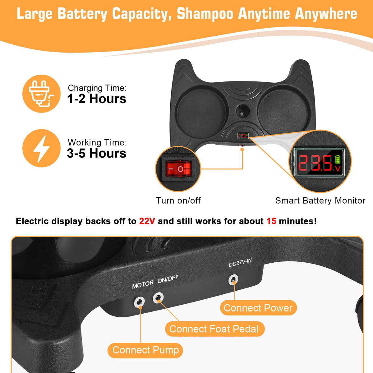 Portable Shampoo Bowl with Electric Pump G777830