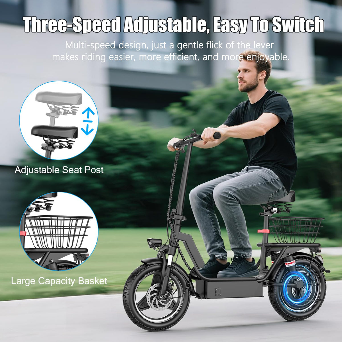 Foldable Electric Scooter with Seat G183364