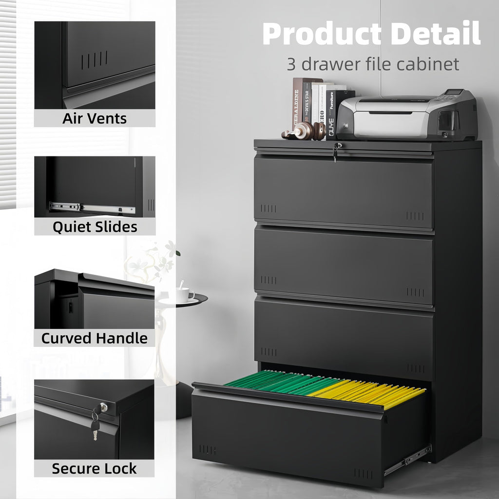 4 Drawer Metal File Cabinet with Lock Z82792