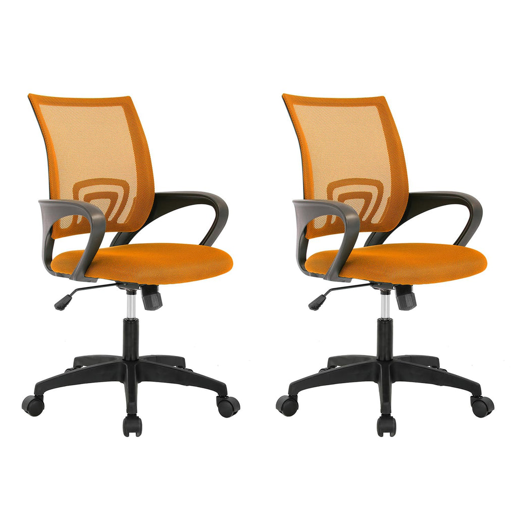 2 Pack Orange Mesh Adjustable Office Chair S753