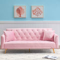 Pink Velvet Futon Sofa Bed P6552