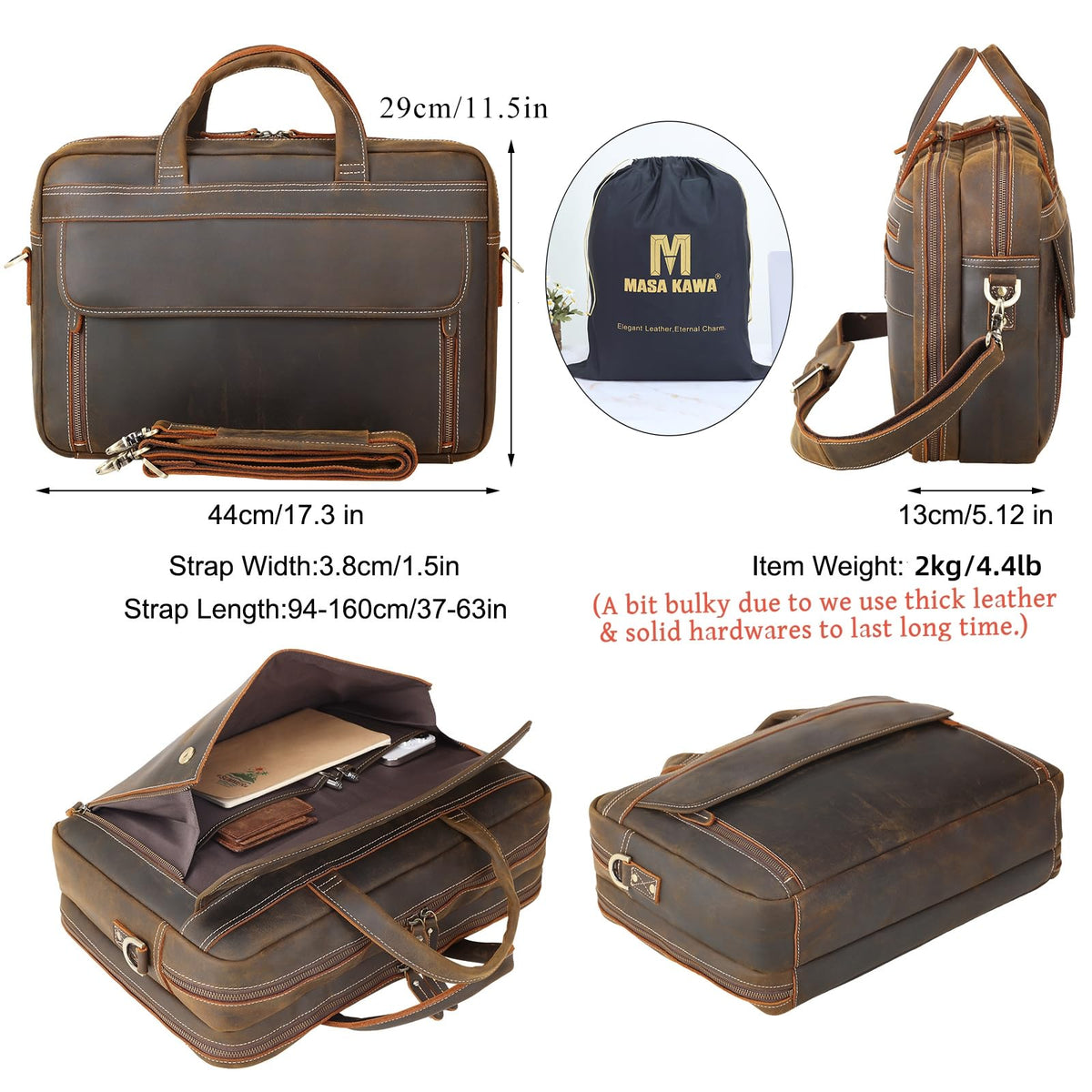 Leather Laptop Briefcase R6434