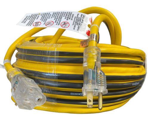 12/3 Heavy-Duty 15-Amp SJTW Extension Cord with Lighted Ends, 100-Feet W23137