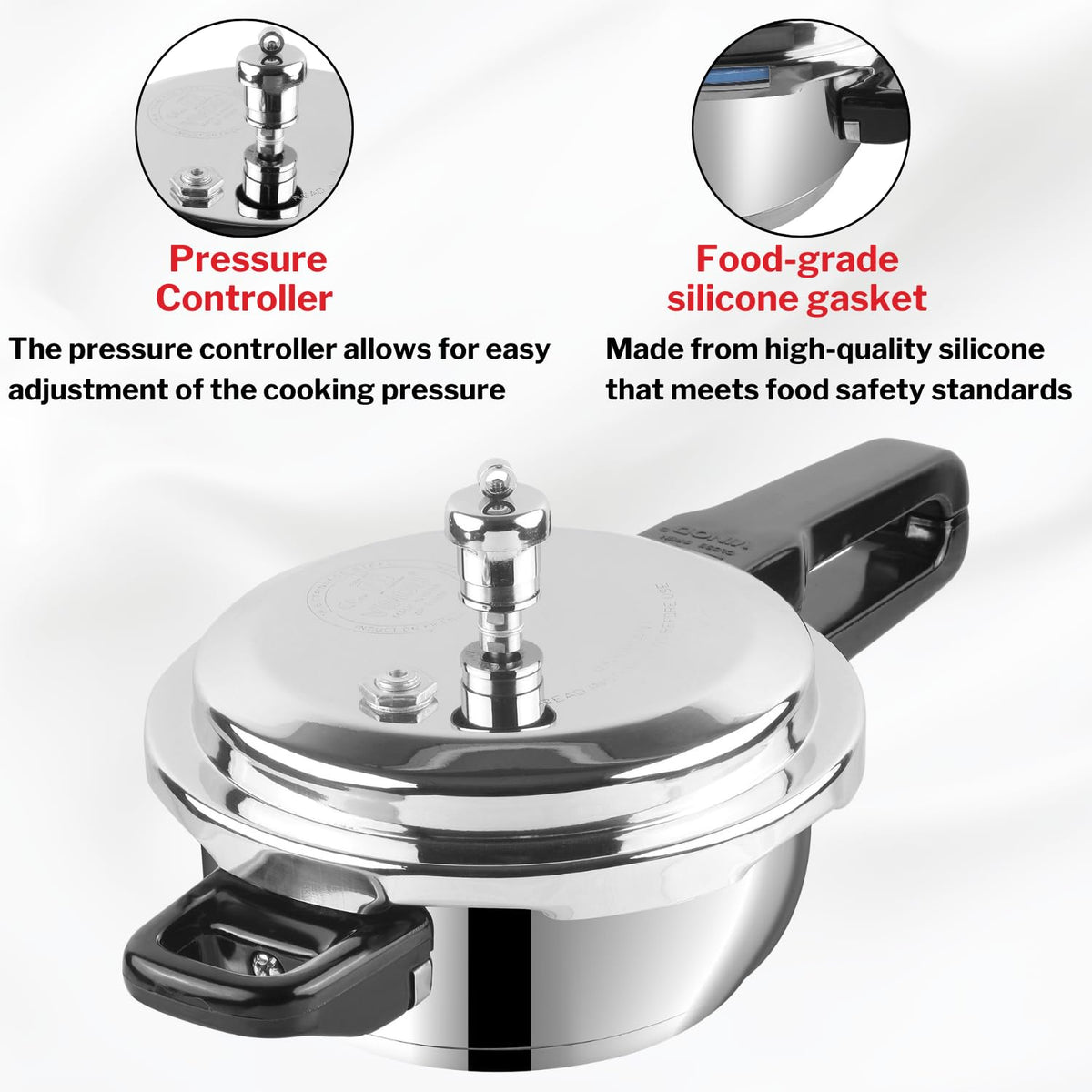 Stainless Steel 3 Litres Pressure Pan with Lid O3390