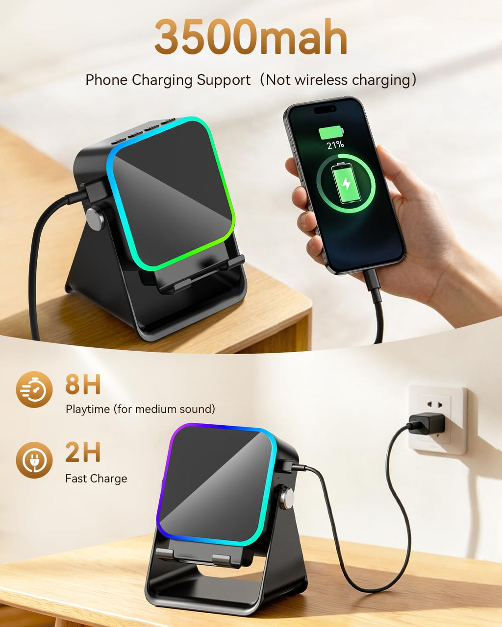 Wireless Induction Speaker with Phone Stand F200
