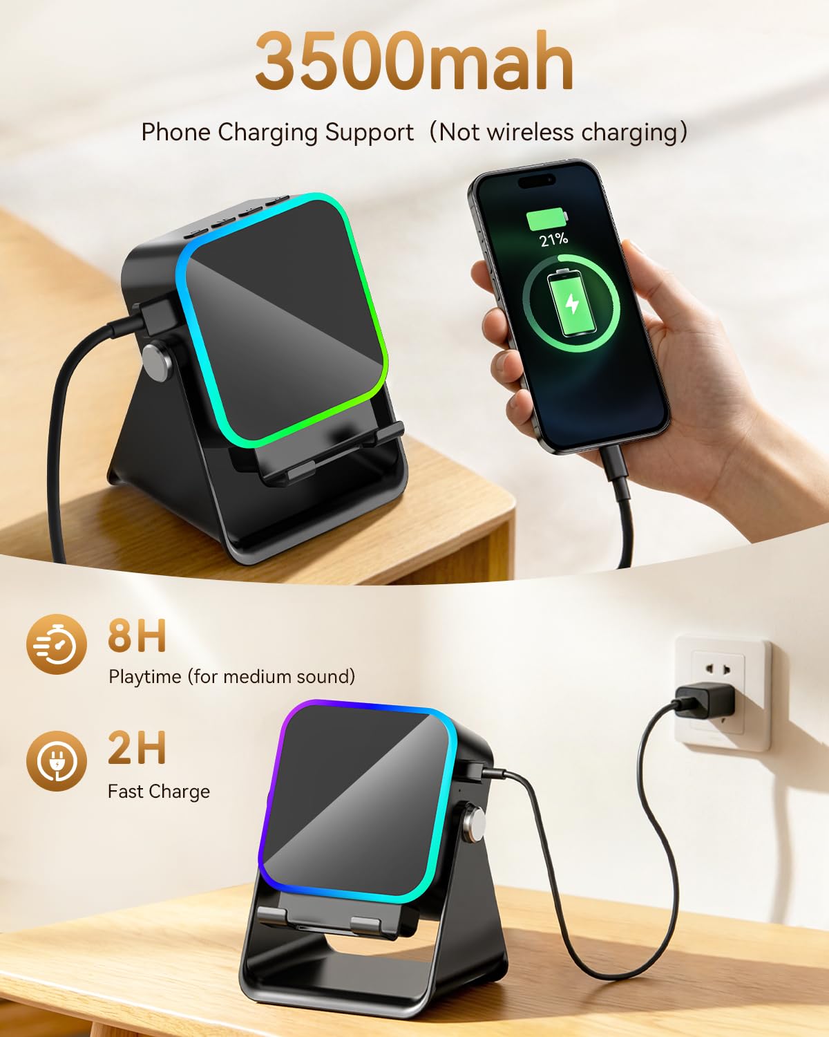 Wireless Induction Speaker with Phone Stand F200