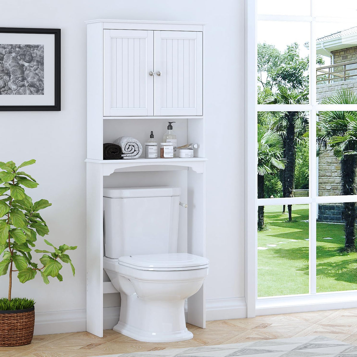 Over The Toilet Storage Cabinet with Doors B1370