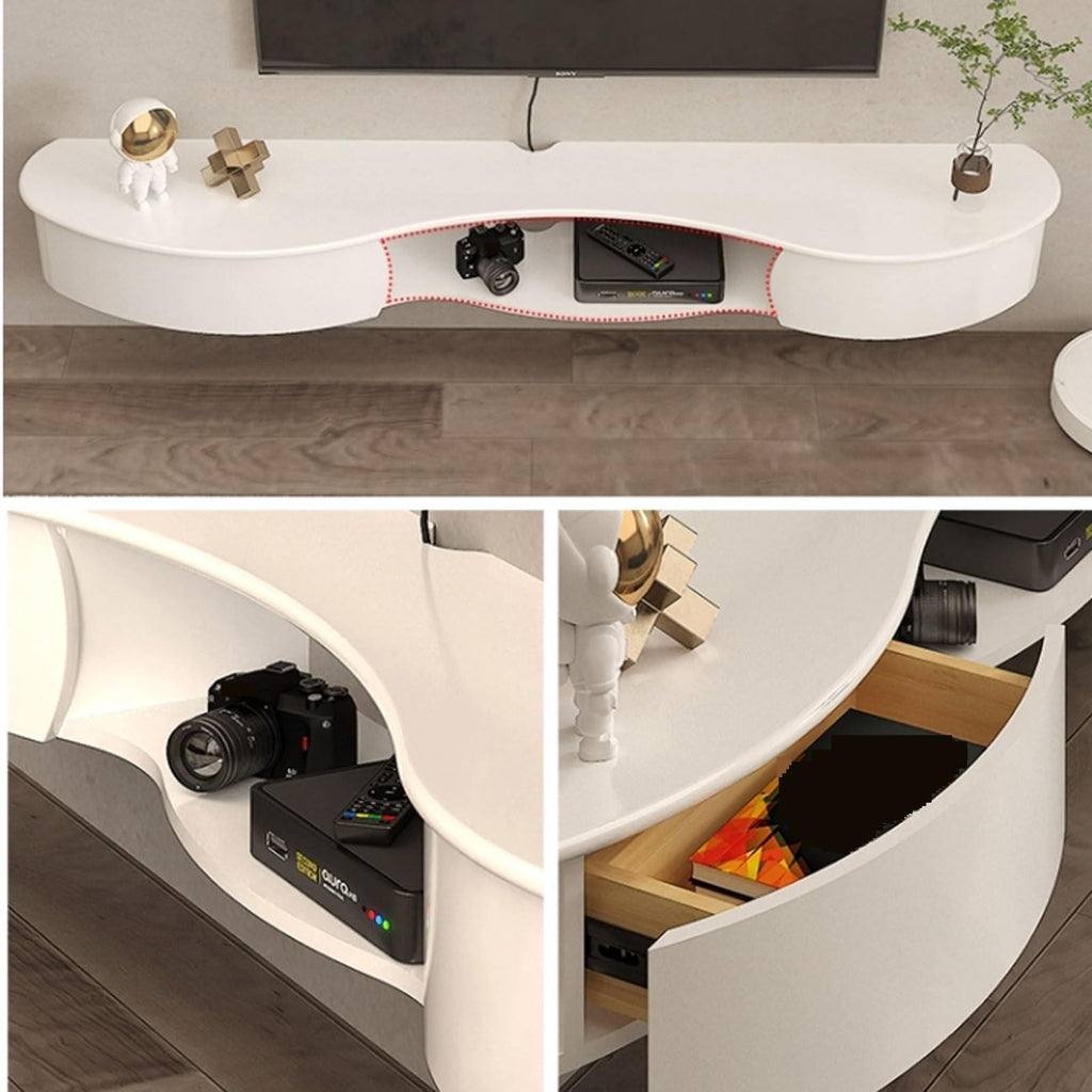 67'' Wall Mounted TV Stand with Drawers and Open Storage Shelf B342397