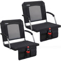 2 Pack Black Stadium Seats with Back Support & Armrests Y987