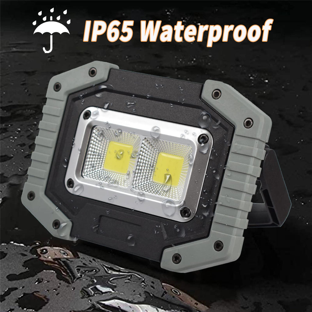 LED Work Light 2-Pack 30W 1500LM Portable Rechargeable Magnetic Base N7372