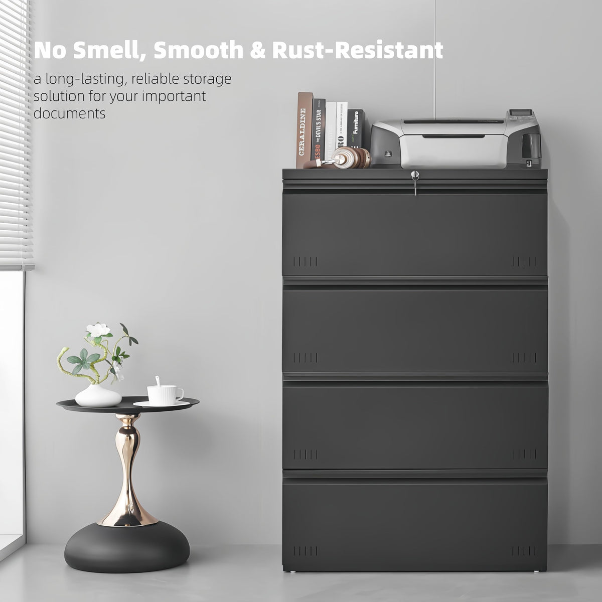 4 Drawer Metal File Cabinet with Lock Z82792