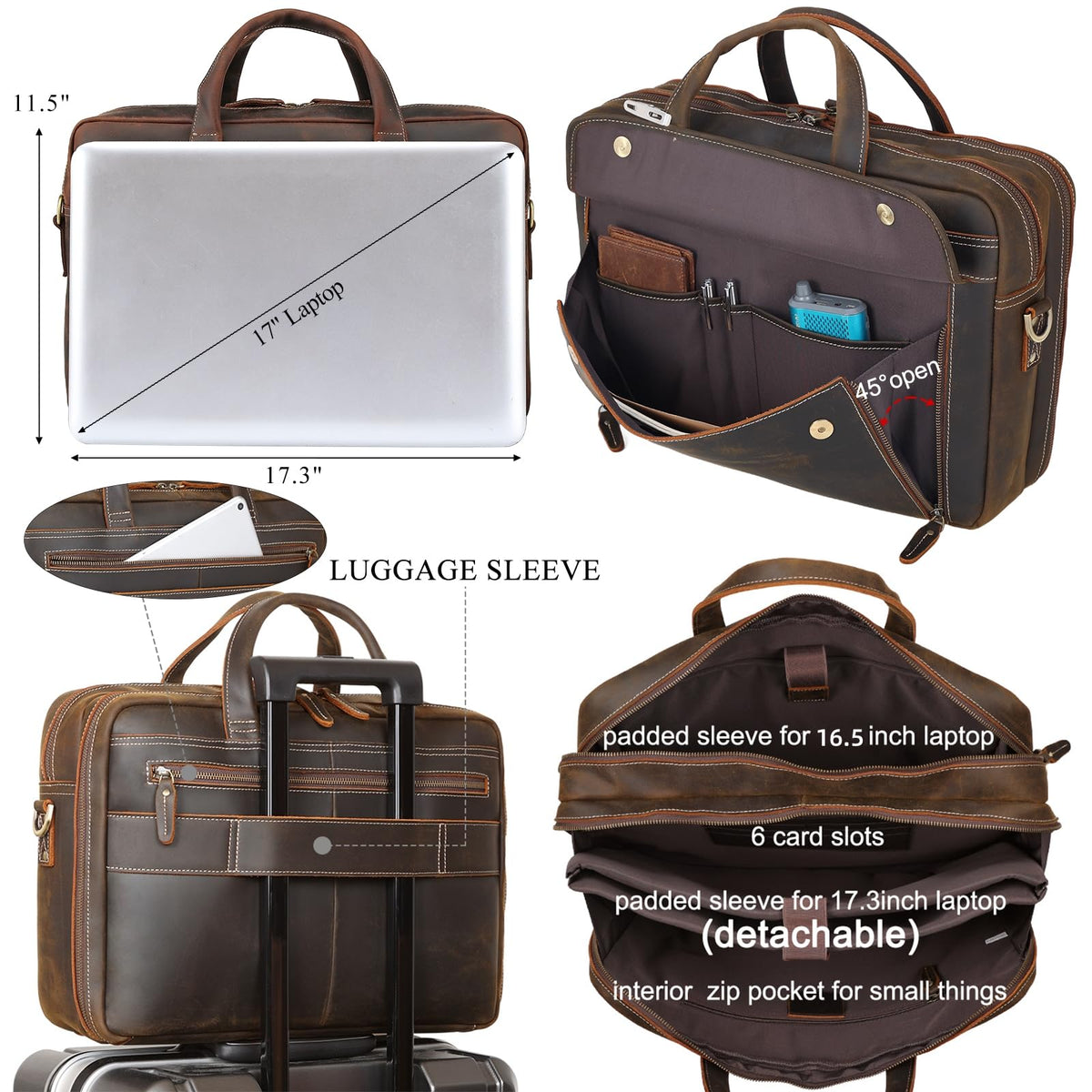 Leather Laptop Briefcase R6434