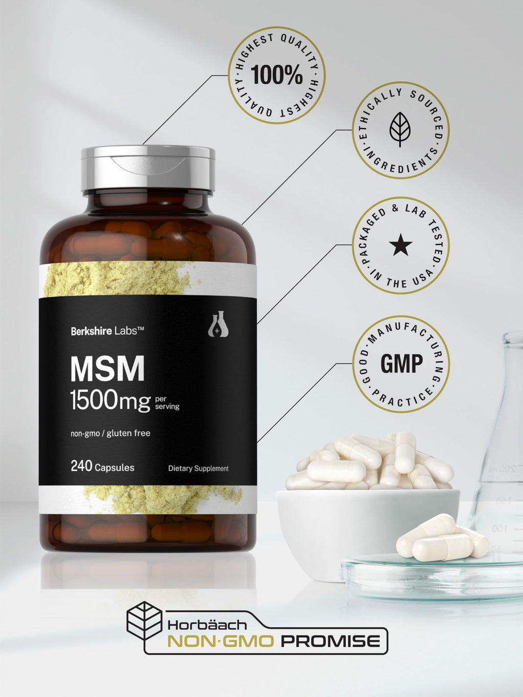 MSM Capsules 1500mg 240 Count T849