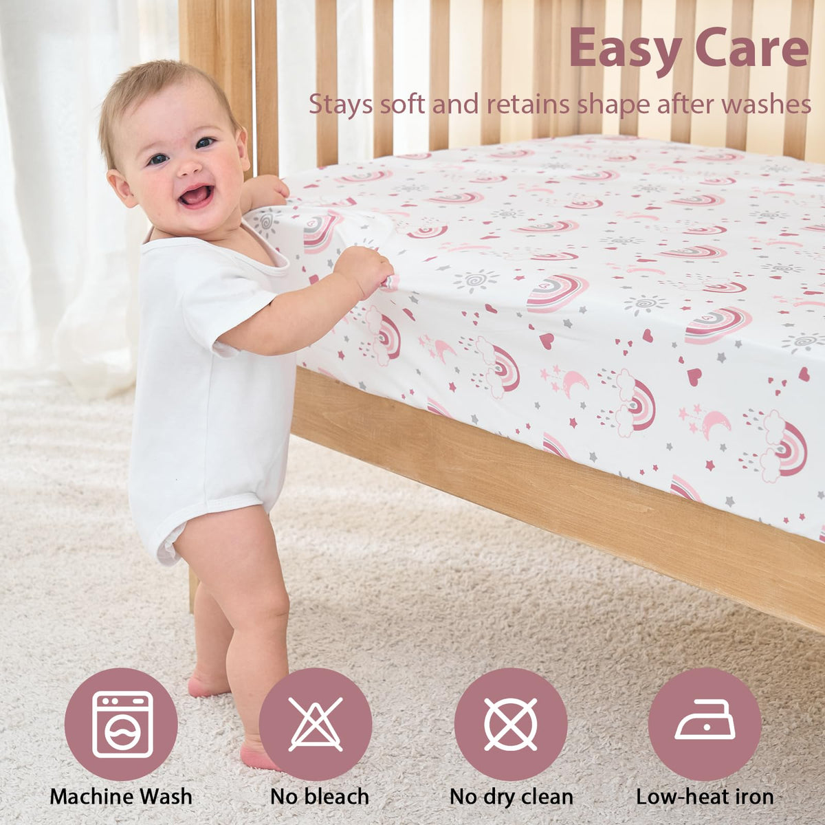3 Pack Fitted Crib Sheets 52”x28” P801204