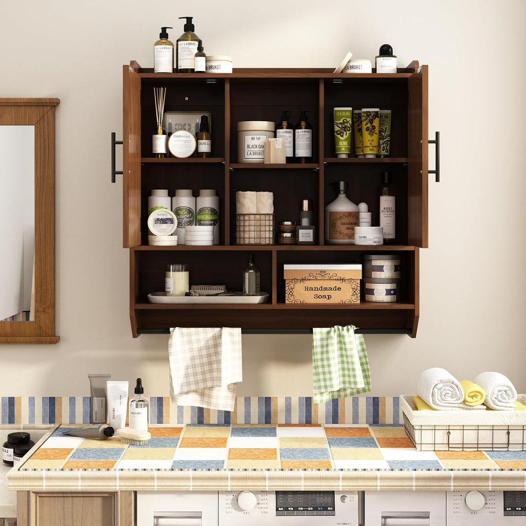 Fluted Wall Cabinet with Arched Doors & Adjustable Shelves N5161