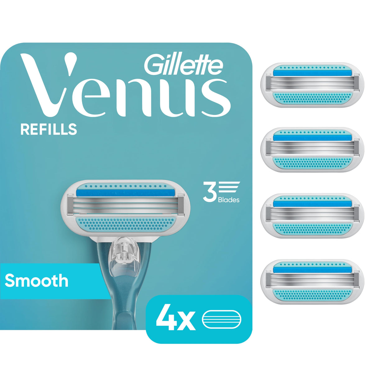 Women's 3 Blade Razor Refills, 4 Count B322375