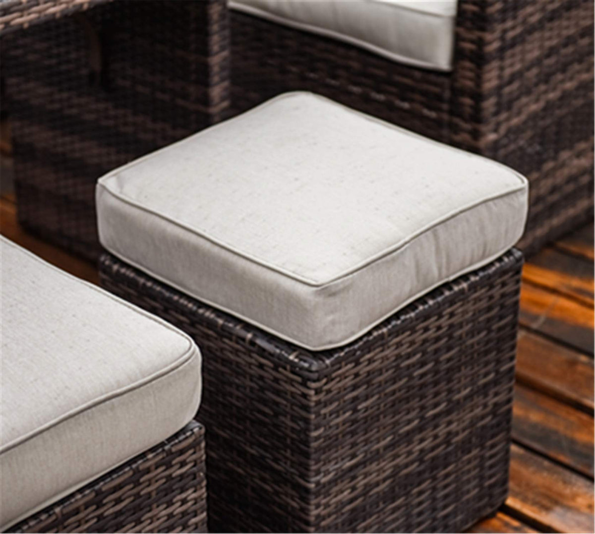7 Pcs Rattan Wicker Sofa Set with Storage Box and Cushions I730