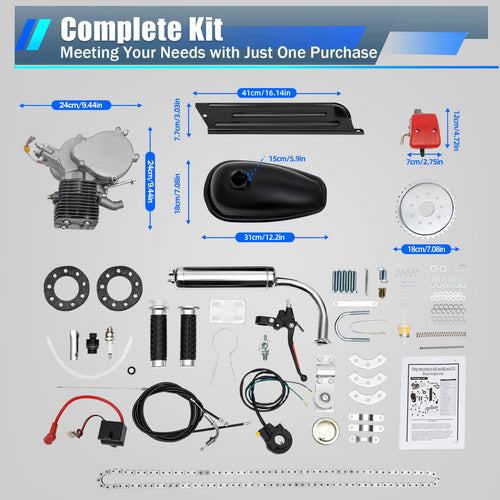 2 Stroke 100cc Bicycle Engine Kit with Air-Cooling T4287